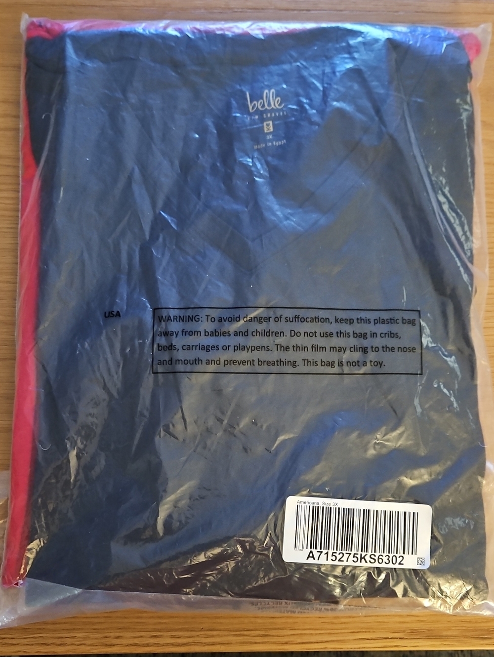 NWT, Women's Set Of 2 3/4 Sleeved T-shirts, Navy And Red, Size 3x
